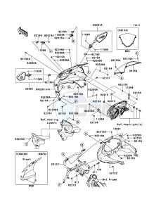 NINJA 250R EX250KBFA GB XX (EU ME A(FRICA) drawing Cowling