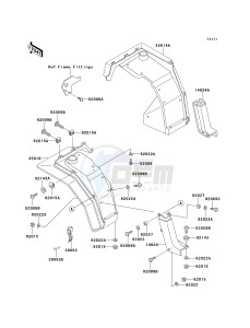 KAF 620 A6 [MULE 2510 4X4] (A6) [MULE 2510 4X4] drawing FRONT FENDER-- S- -