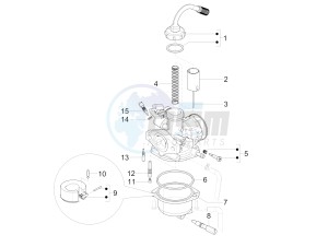 VXL 125 4T 3V drawing Carburetor's components