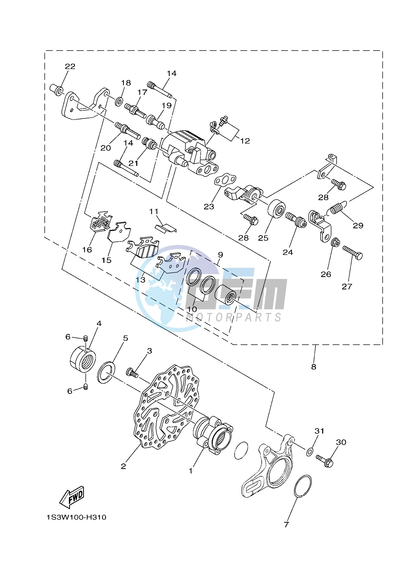 REAR BRAKE CALIPER