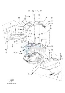 MTM690-U MTM-690-U XSR700 (B345 B345) drawing FUEL TANK 2