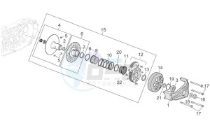 Scarabeo 500 drawing Pulley assy. driven