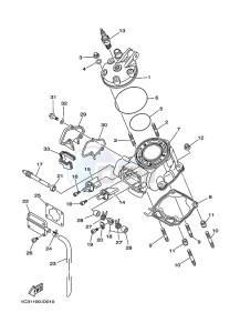 YZ125 (B0V2) drawing CYLINDER HEAD