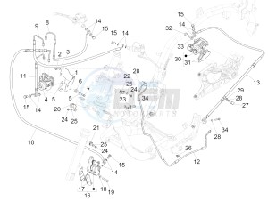 MEDLEY 125 4T IE ABS E3, E4 (APAC) drawing Brakes pipes - Calipers (ABS)