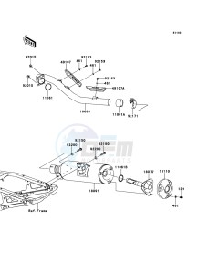 KFX450R KSF450BEF EU drawing Muffler(s)