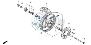 SH125 drawing FRONT WHEEL