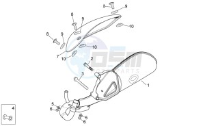 Scarabeo 50 4T 4V drawing Exhaust pipe