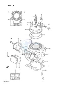 RM125 (E2) drawing CYLINDER (MODEL M)