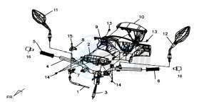 SYMPHONY ST 125 drawing HANDLEBAR / BRAKE LEVERS CPL  L /R