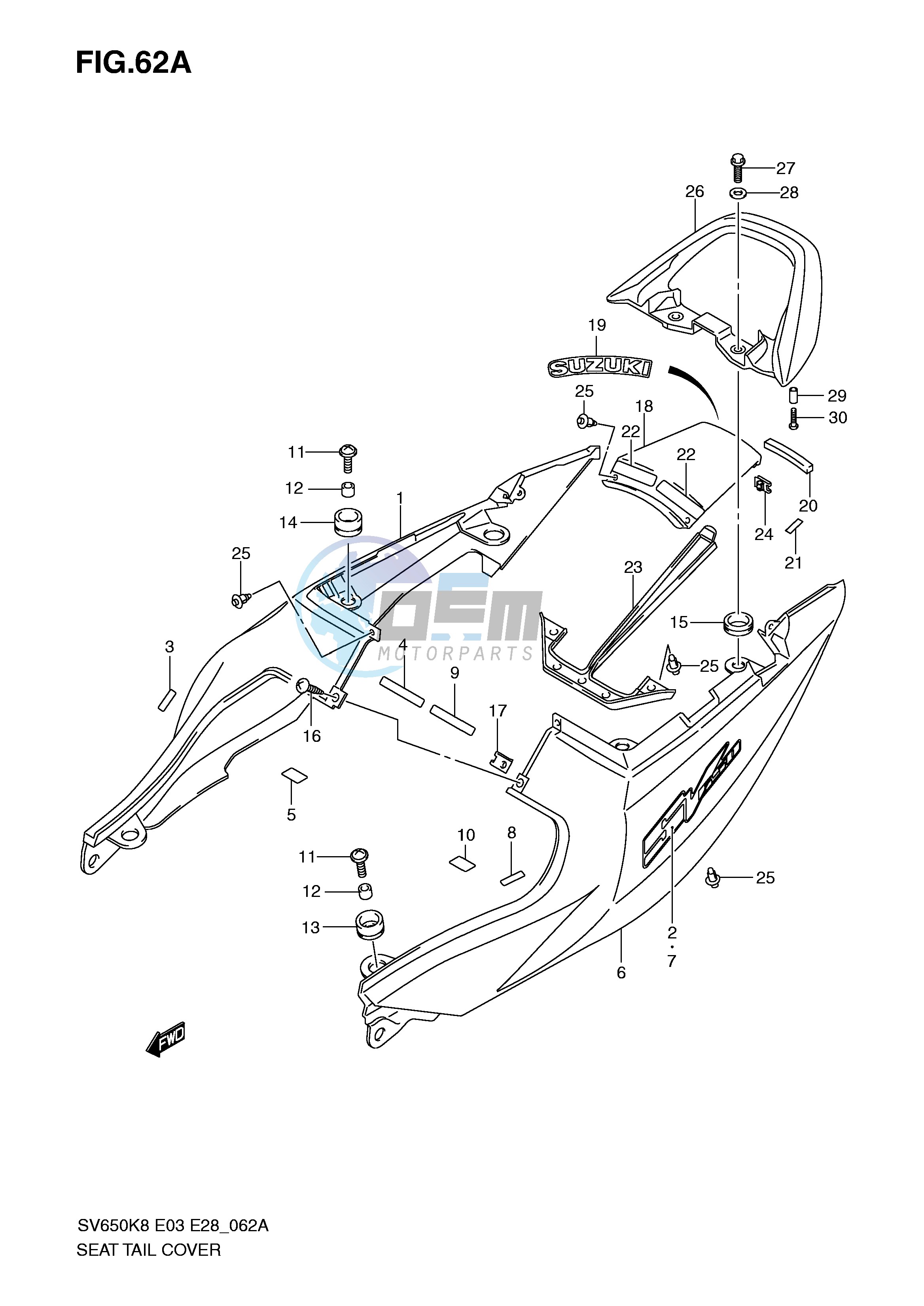 SEAT TAIL COVER (SV650K9 AK9)