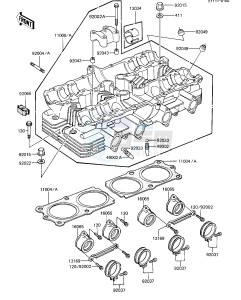 ZX 1100 A [GPZ] (A1-A2) [GPZ] drawing CYLINDER HEAD