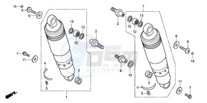 VTX1800C drawing REAR CUSHION (VTX1800C15/6/7/8)