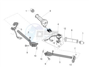 RSV4 1000 RACING FACTORY E4 ABS (EMEA) drawing Handlebar - Controls