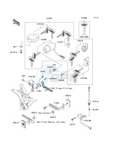 VN 1500 B [VULCAN 88 SE] (B1-B3) N7FA drawing IGNITION SWITCH_LOCKS_REFLECTORS