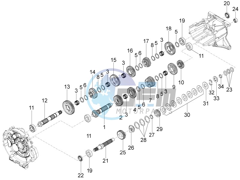 Versnellingsbak - Gear assembly