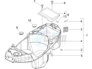 Liberty 200 4t Sport e3 drawing Helmet box - Undersaddle