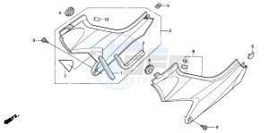 CB600F2 CB600S drawing SIDE COVER (CB600F3/4/5/6)