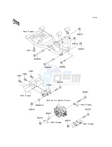 KAF 620 H [MULE 3010 4X4 HARDWOODS GREEN HD] (H6F-H8F) H7F drawing ENGINE MOUNT