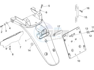 Beverly 250 ie Sport e3 drawing Rear cover - Splash guard