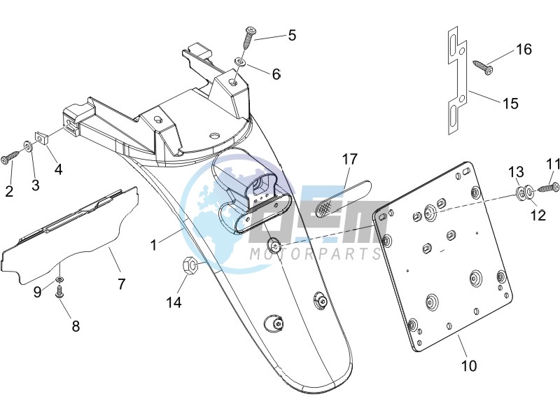 Rear cover - Splash guard