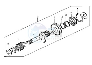 HUSKY - 125 cc drawing KICK STARTER SHAFT