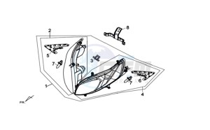 CRUISYM 125I ABS (L8 L9) EU EURO4 drawing HEAD LIGHT