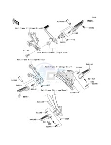 ZX 600 R [NINJA ZX-6R MONSTER ENERGY] (R9FA) R9FA drawing FOOTRESTS