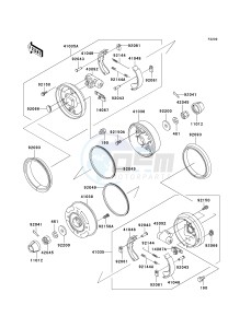 KAF 950 A [MULE 2510 DIESEL] (A1-A3) [MULE 2510 DIESEL] drawing FRONT HUBS_BRAKES-- KAF950-A1_A2- -