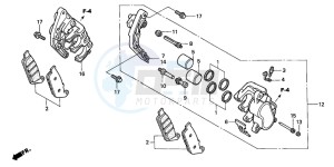 GL1500CD drawing FRONT BRAKE CALIPER