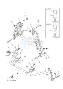 YFM700FWAD YFM7FGPB GRIZZLY 700 EPS (1HPD 1HPE) drawing REAR SUSPENSION