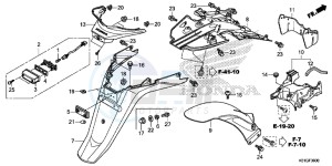 SH125DSG SH125 UK - (E) drawing REAR FENDER/LICENSE LIGHT