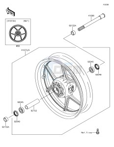 Z1000SX ZX1000WHF XX (EU ME A(FRICA) drawing Front Hub