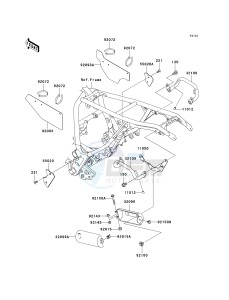 KL 250 G [SUPER SHERPA] (G9F) G9F drawing FRAME FITTINGS