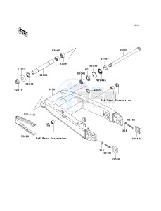 ZX 600 J [ZZR600] (J4) J4 drawing SWINGARM