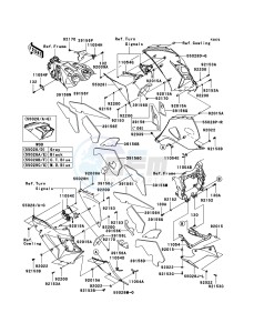 ZZR1400 ABS ZX1400B7F FR GB XX (EU ME A(FRICA) drawing Cowling Lowers