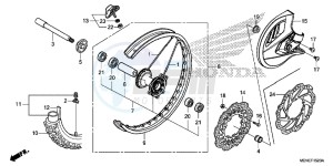 CRF450RE CRF450R Europe Direct - (ED) drawing FRONT WHEEL