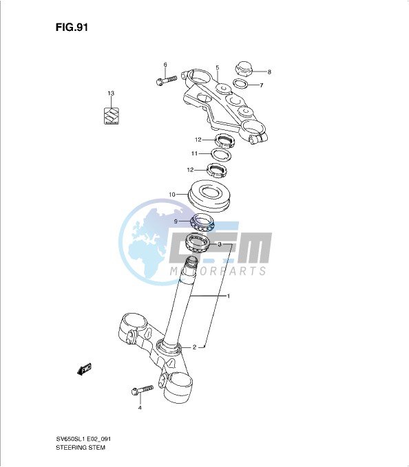 STEERING STEM (SV650SAL1 E24)