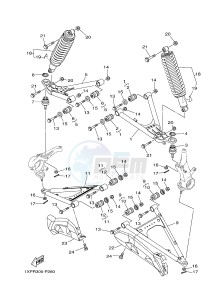 YXM700E YXM700PF VIKING (1XPS) drawing FRONT SUSPENSION & WHEEL