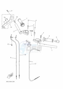 YZF125-A YZF-R125 (B5G3) drawing STEERING HANDLE & CABLE