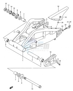 GSX-R750W (E28) drawing REAR SWINGING ARM (MODEL R S)