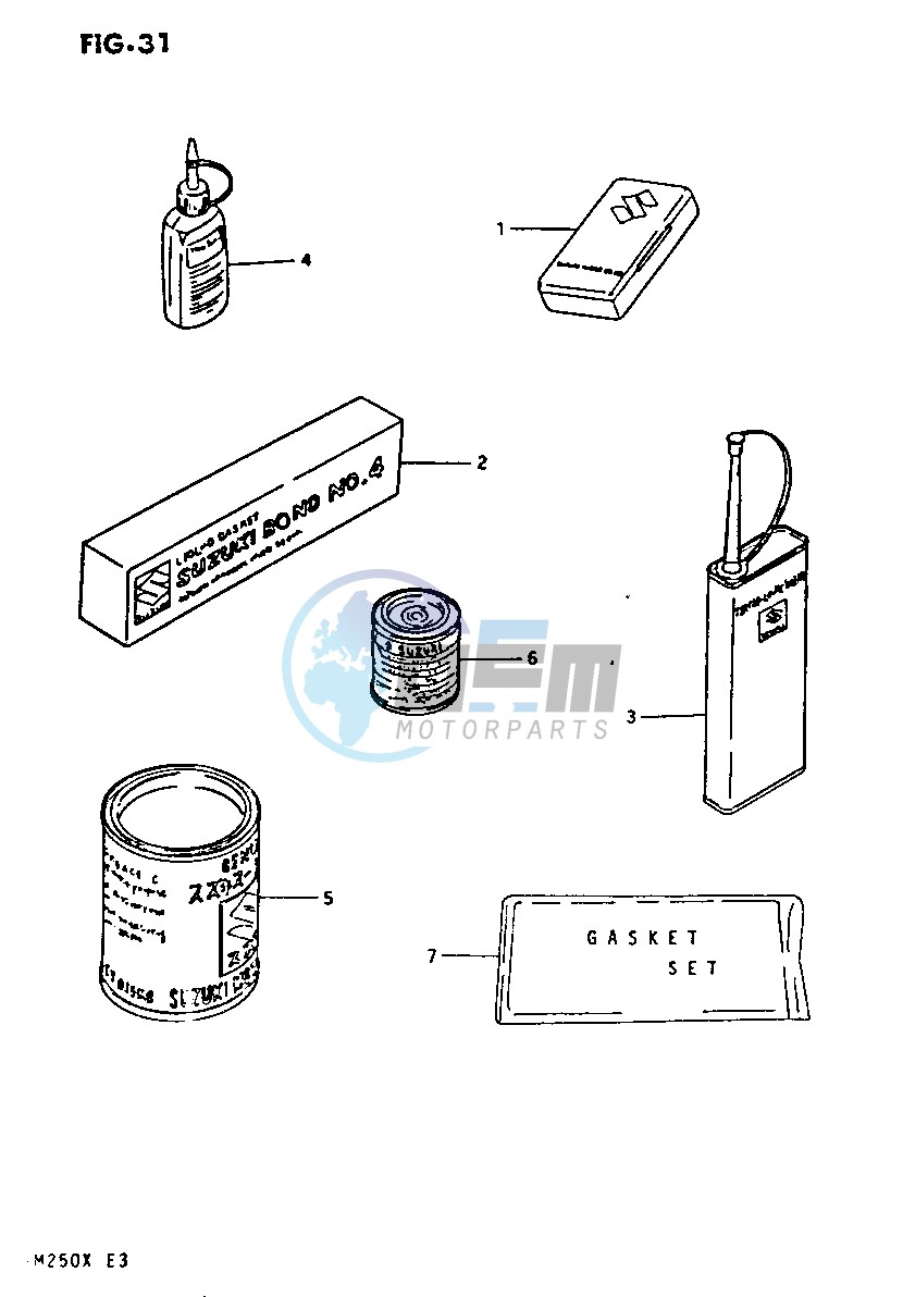 OPTIONAL (PAINT, LUBRICATION, GASKET SET)