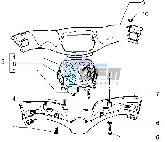 Speedometers Kms. - handlebar cover