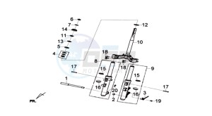 CRUISYM 250I (L8) EU drawing FRONT FORK / STEERING CROWN / FRONT BOARD