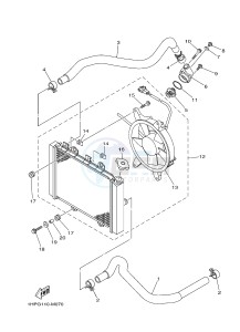 YFM700FWAD YFM700PLE GRIZZLY 700 EPS (2BGG 2BGH) drawing RADIATOR & HOSE