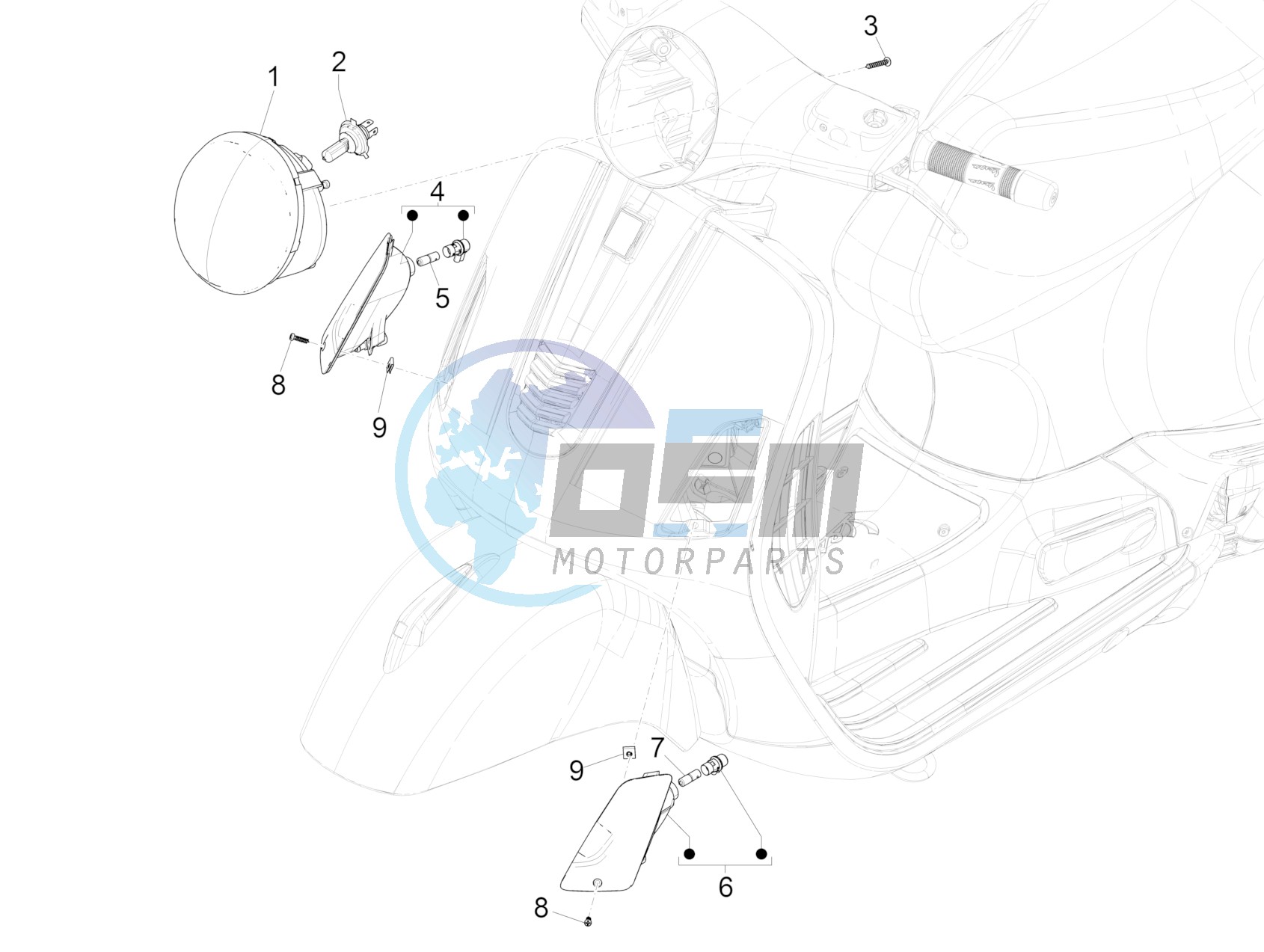 Front headlamps - Turn signal lamps