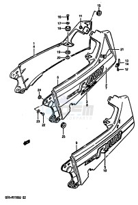 GSX-R1100 (G-H-J) drawing SEAT TAIL COVER (MODEL G H)