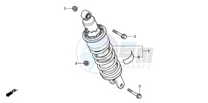 CB600F2 HORNET S drawing REAR CUSHION (CB600F3/4/5/6)