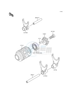 KX 125 K [KX125] (K1) [KX125] drawing GEAR CHANGE DRUM_SHIFT FORK-- S- -