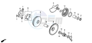 PK50 WALLAROO drawing DRIVE FACE/KICK STARTER SPINDLE