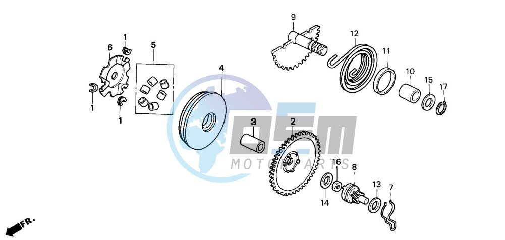 DRIVE FACE/KICK STARTER SPINDLE